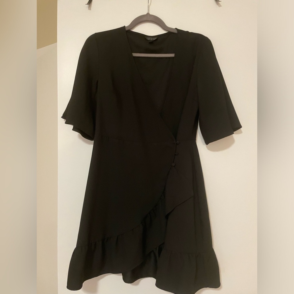 Top shop Black mini wrap dress